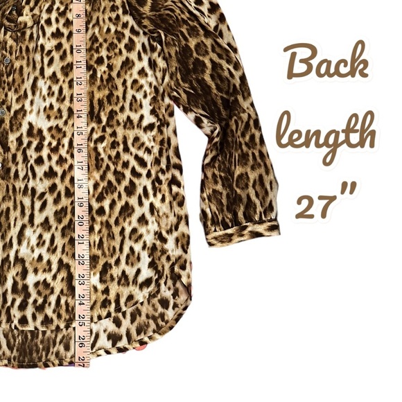 J.Crew Tie Neck Button Down Leopard Print Long Sleeve Size XS EUC - Picture 9 of 15